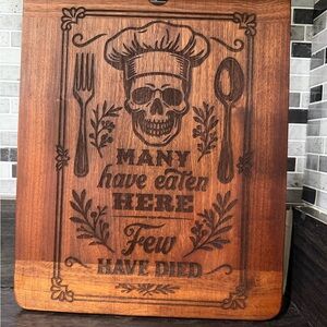 Wooden Engraved Cutting Board - 'Many Have Eaten Here'
